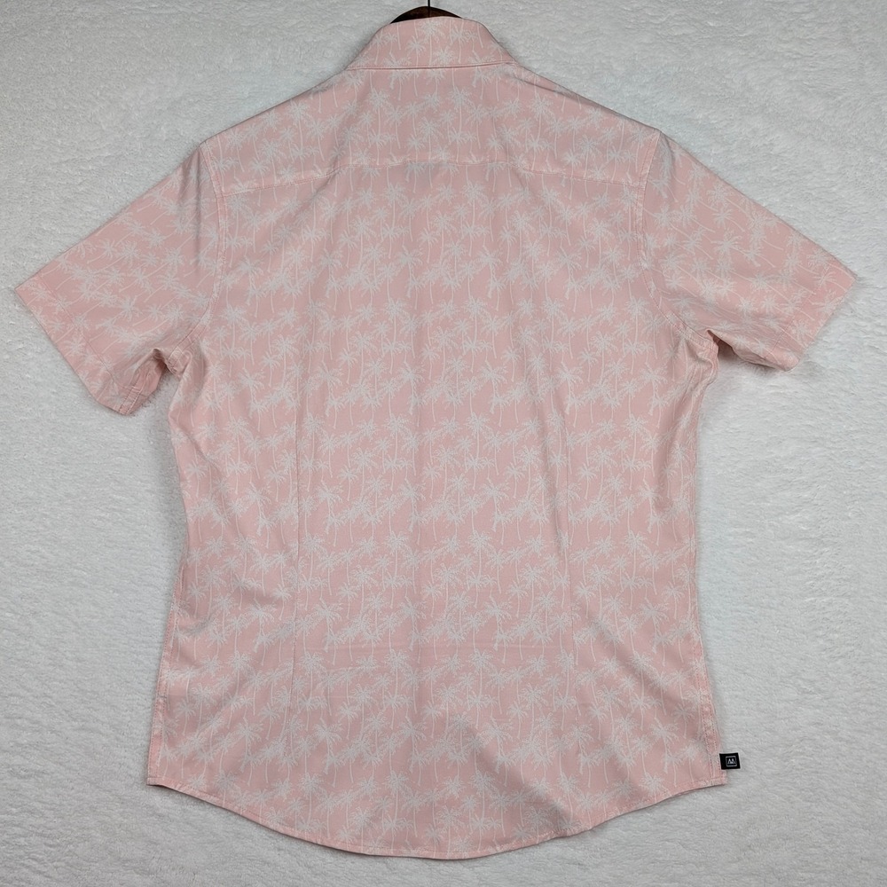 Mizzen+Main Shirt Mens Small Pink Palm Tree Leeward Trim Stretch SS Button Up - Picture 9 of 10